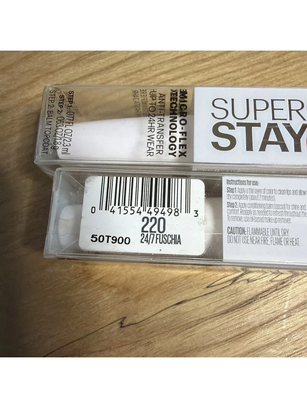 Maybelline Superstay 24 Color Lasting Lip Color New In Box Lot of 2 #220 Fuschia